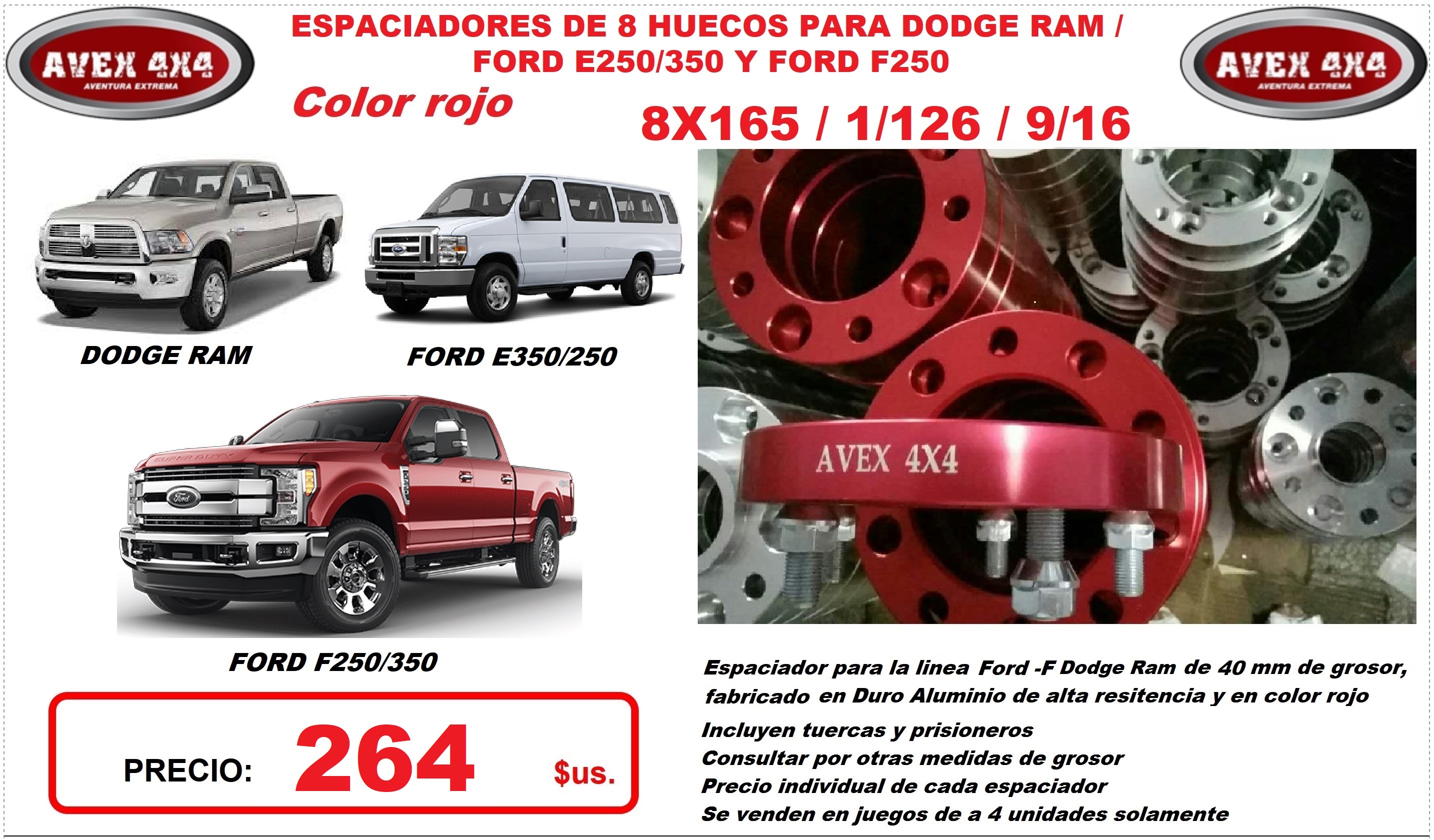 8X165,1/126CB.H/202OD/9/16BOLT